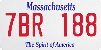 MA license plate 7BR188