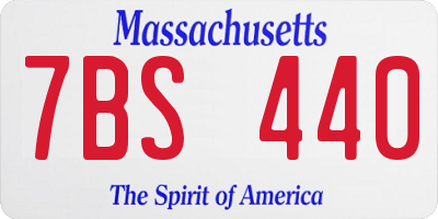 MA license plate 7BS440