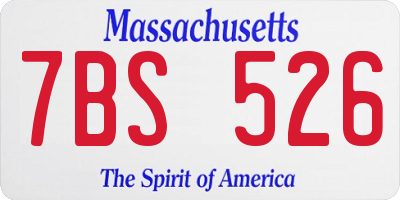 MA license plate 7BS526
