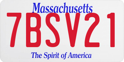 MA license plate 7BSV21