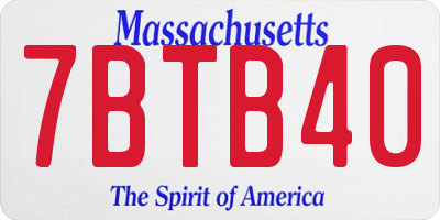 MA license plate 7BTB40