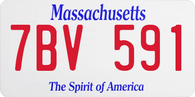 MA license plate 7BV591