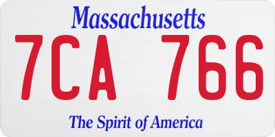 MA license plate 7CA766