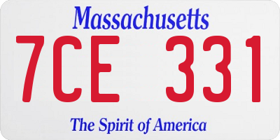 MA license plate 7CE331