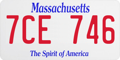 MA license plate 7CE746