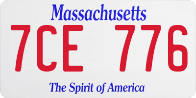 MA license plate 7CE776