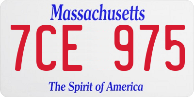 MA license plate 7CE975