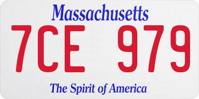 MA license plate 7CE979