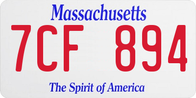 MA license plate 7CF894