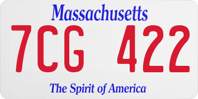 MA license plate 7CG422