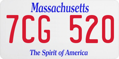 MA license plate 7CG520