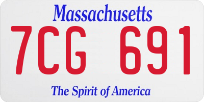 MA license plate 7CG691