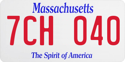 MA license plate 7CH040