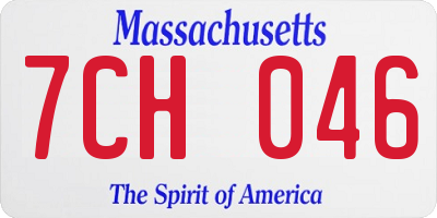 MA license plate 7CH046