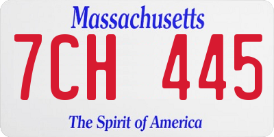 MA license plate 7CH445