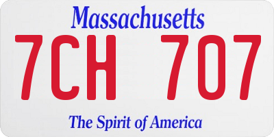 MA license plate 7CH707