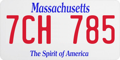 MA license plate 7CH785