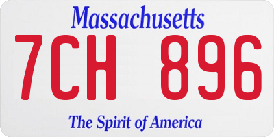 MA license plate 7CH896