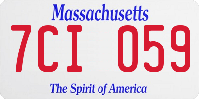 MA license plate 7CI059