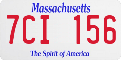 MA license plate 7CI156