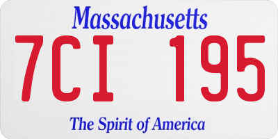 MA license plate 7CI195