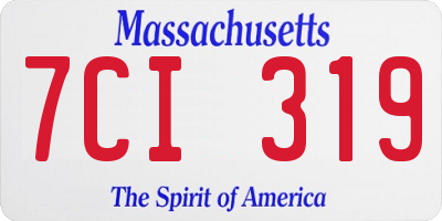 MA license plate 7CI319