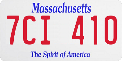 MA license plate 7CI410