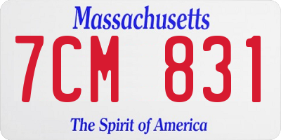MA license plate 7CM831