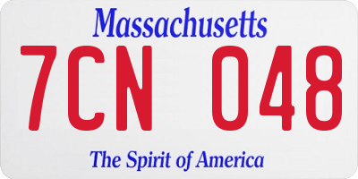 MA license plate 7CN048