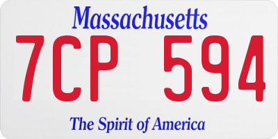 MA license plate 7CP594