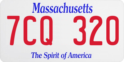 MA license plate 7CQ320