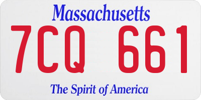 MA license plate 7CQ661