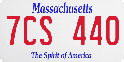 MA license plate 7CS440
