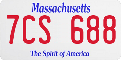MA license plate 7CS688