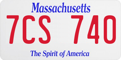 MA license plate 7CS740