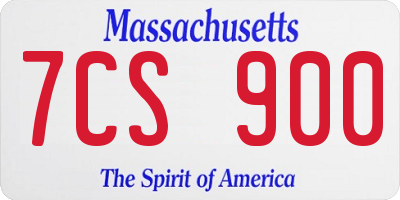 MA license plate 7CS900