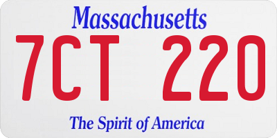 MA license plate 7CT220
