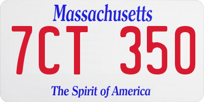MA license plate 7CT350