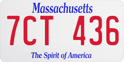 MA license plate 7CT436