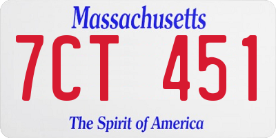 MA license plate 7CT451