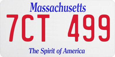MA license plate 7CT499