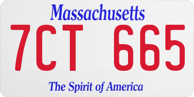 MA license plate 7CT665