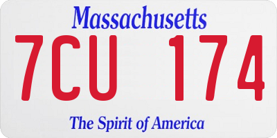 MA license plate 7CU174