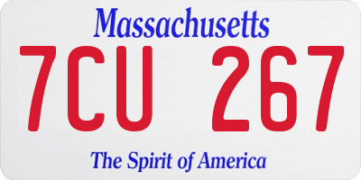 MA license plate 7CU267