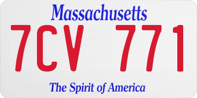 MA license plate 7CV771