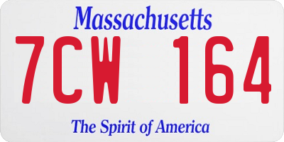 MA license plate 7CW164