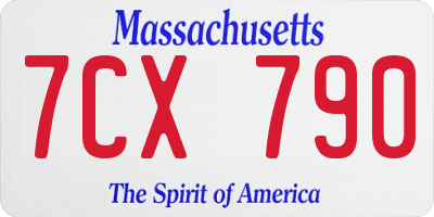 MA license plate 7CX790