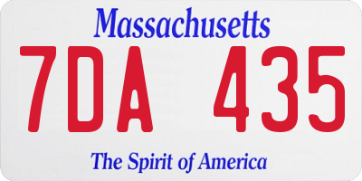 MA license plate 7DA435