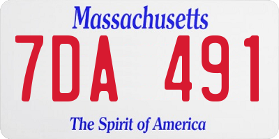 MA license plate 7DA491
