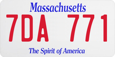 MA license plate 7DA771
